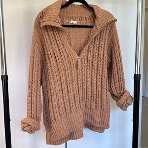 Aerie cable car quarter zip sweater